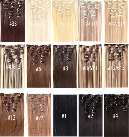 Clip in Remy Human Hair Extensions with Bleach Blonde 7pcs 70g (20 )