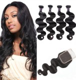 Wigsbuy Malaysian Body Wave Hair 3 Bundles With Lace Closure