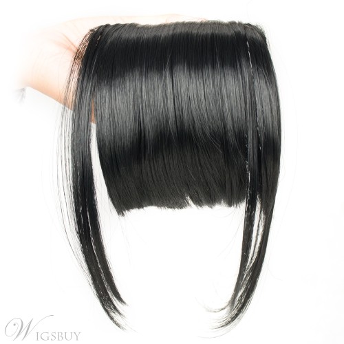 Clip In Hair Bangs Hairpiece Synthetic Blunt Bangs Hair Piece