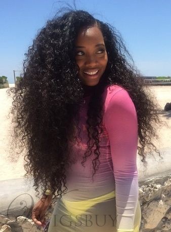 Black Women Kinky Curly 7 pcs Clip In Human Hair Extensions