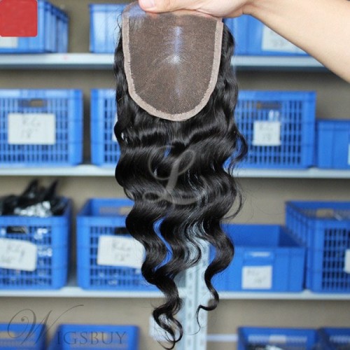 Virgin Human Hair Loose Wave Lace Hair Closures Middle Part