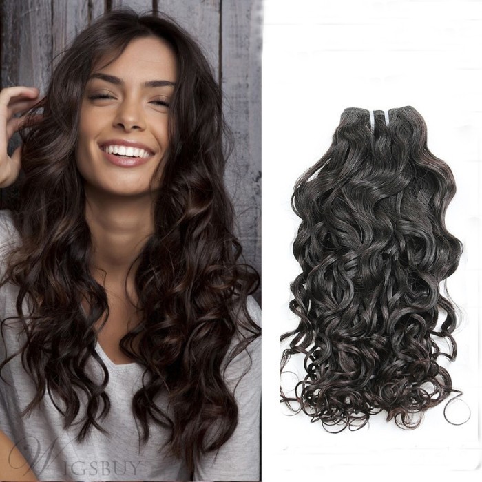 Natural Black Human Hair Weave Loose Wave 1PC