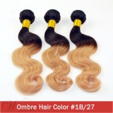 Brazilian Ombre Hair Body Wave Virgin Human Hair Weave 3 pcs 1b/27