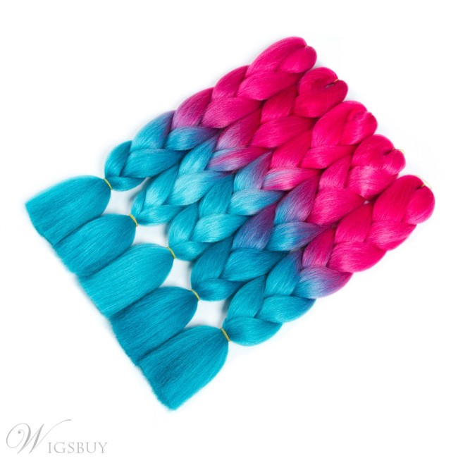 Colorful Jumbo Braiding Synthetic Hair 24 Inches 5 Bundles Lot