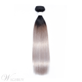 Wigsbuy Straight Human Hair Weave Ombre Color 1 Piece