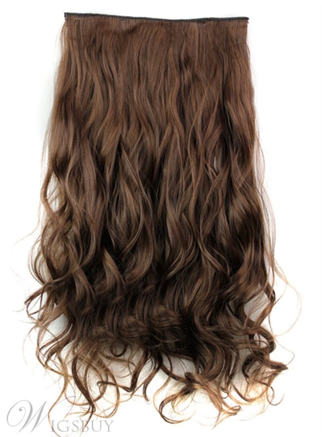 4/30 Long Wave Synthetic One Piece Clip In Hair Extension 24 Inches