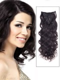 Wavy Natural Black 9PCS Clip in Remy Human Hair Extensions 100g