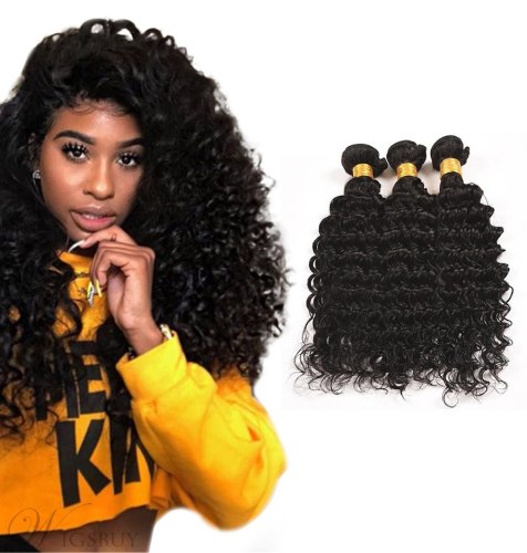 Wigsbuy Brazilian Deep Wave Human Virgin Hair Weft 3 Bundles