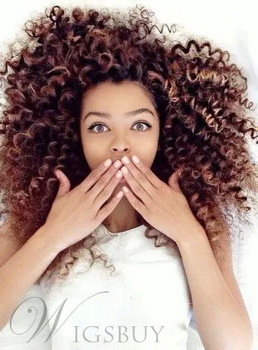 Cute Girl Kinky Curly 7 pcs Clip In Human Hair Extensions