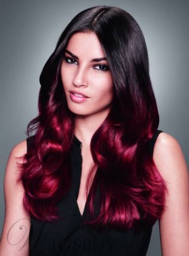 Elegant colored Wavy Human Hair Weave/Weft 1 PC