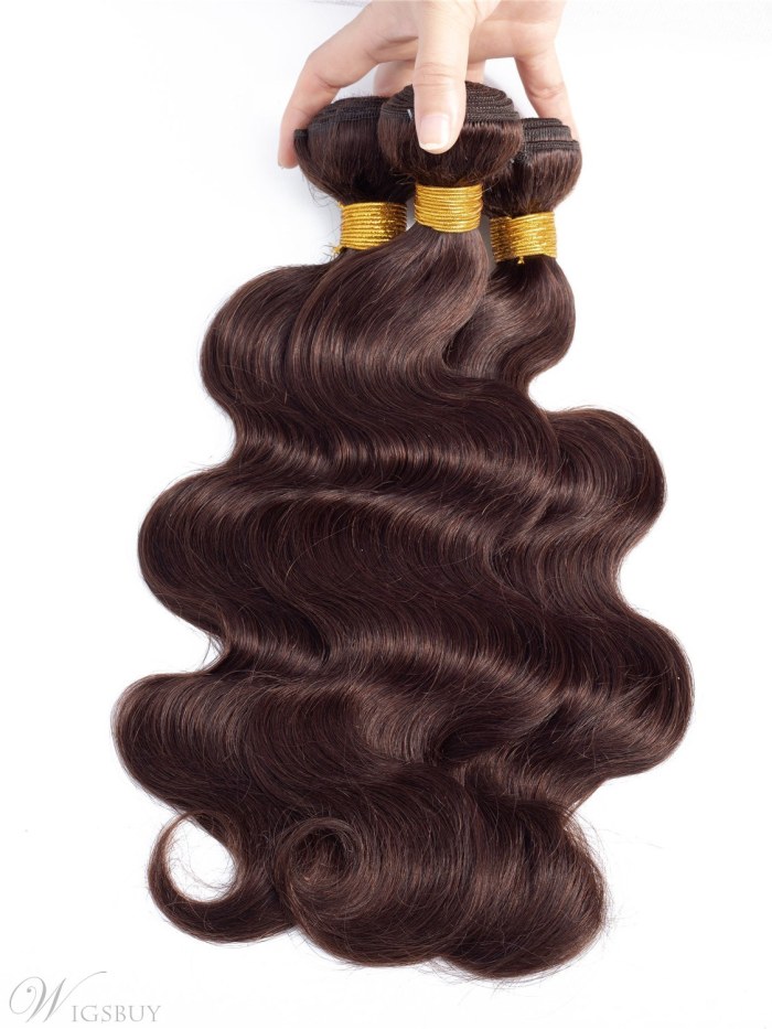 Wigsbuy Body Wave Human Hair Weave 4 Bundles Dark Brown