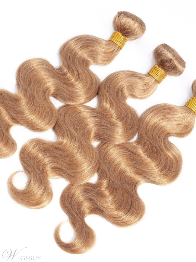 Wigsbuy Honey Blonde Body Wave Human Hair Extension #27 3PCS