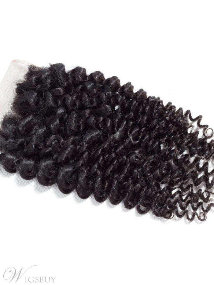 Wigsbuyt 4X4 Lace Closure Brazilian Hair Kinky Curly Free Part