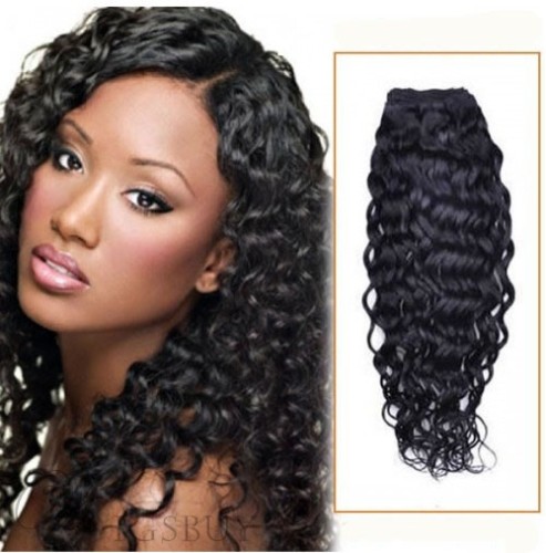 Curly 7PCS Clip in Hair Extensions 100% Human Hair 100g