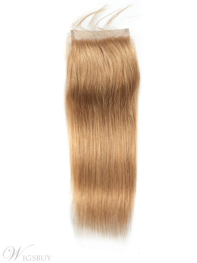 Wigsbuy Honey Blond #27 Straight Human Hair Color 4*4 Swiss Lace Closure