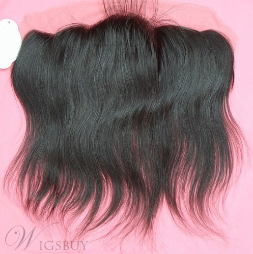 Natural Black Straight 100% Human Hair 13*4 Inches Lace Frontal Closure