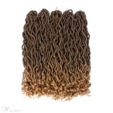 Goddess Locs With Curly Ends Crochet Twist Braids Soft Synthetic Braiding Hair Extension 6pcs
