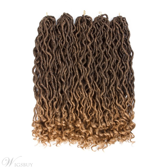 Goddess Locs With Curly Ends Crochet Twist Braids Soft Synthetic Braiding Hair Extension 6pcs