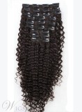 Human Hair African Curly 7 PCS Clip In Hair Extensions