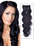 # 1B Nature Black 7 Piece Body Wave Clip In Indian Remy Human Hair Extension