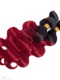 Ombre Body Wave Human Hair Burgundy 3 BundlesT1B/Red Color