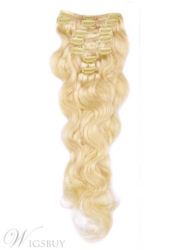 Remy Human Wavy 7PCS Clip in Hair Extensions