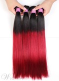 1B/ Burg Ombre Human Hair Straight Weave 1 PC