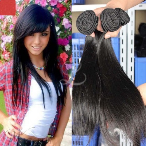100% Virgin Indian Hair Extensions Straight Human Hair Weave 3 Bundles