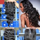 Virgin Human Hair Loose Wave Lace Hair Closures Middle Part