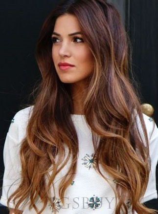 Clip In Sweet Human Hair Long Loose Wave 7 PCS Clip In Hair Extensions