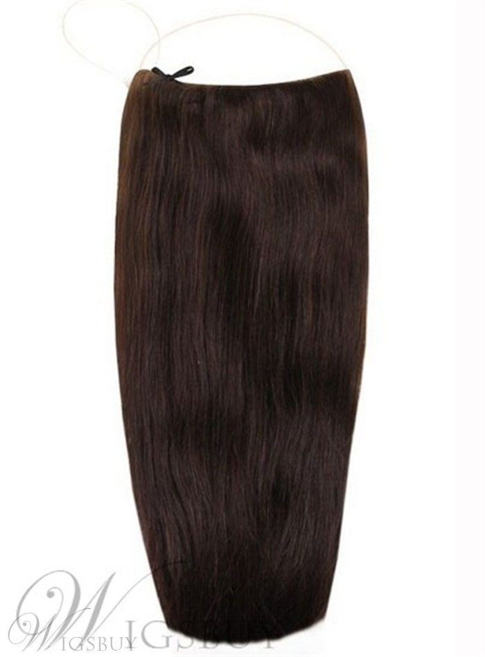 Dark Brown Smooth Straight Human Hair Flip In Hair Extension