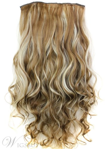 6H613 Mix Color One Piece Clip In Hair Extension Long Wave 24 Inches