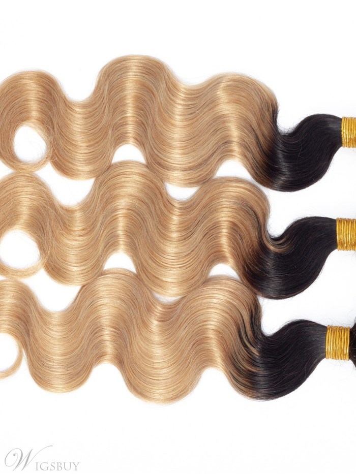 Wigsbuy Ombre Color Body Wave Human Hair Bundles1b/27