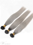 6A High Quality 1b/grey Straight Human Hair Weave 1 PC
