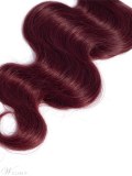 Wigsbuy Burgundy Body Wave Human Hair Extensions 4 Bundles 99J