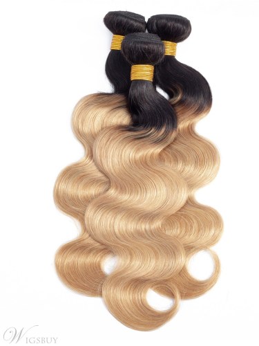 Wigsbuy Ombre Color Body Wave Human Hair Bundles1b/27