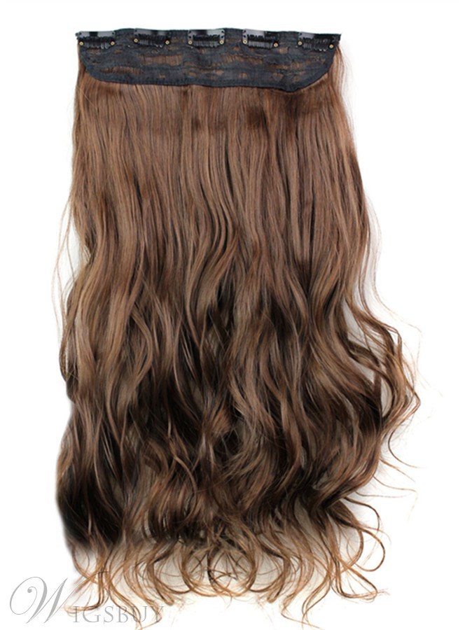 4/30 Long Wave Synthetic One Piece Clip In Hair Extension 24 Inches