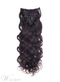 Wavy Natural Black 9PCS Clip in Remy Human Hair Extensions 100g