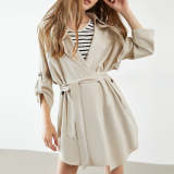 Jaida Beige Medium Sleeve Jacket