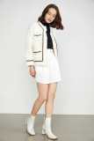 Yasmina White Drop Shoulder Chunky Knit Cardigan