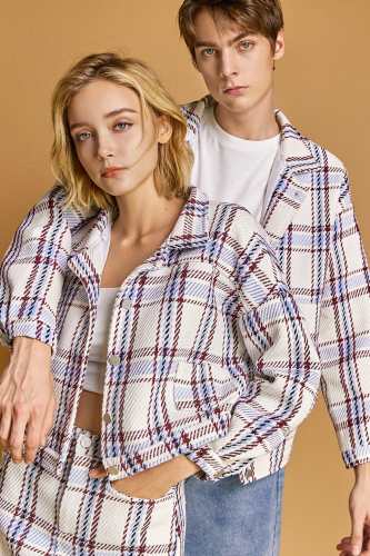 Zaliyah Light Sky Blue Plaid Set