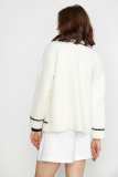 Yasmina White Drop Shoulder Chunky Knit Cardigan