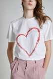 White Studded Heart T-shirt
