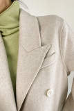 Gainsboro Premium Wool Double-Breasted Collared Longline Coat