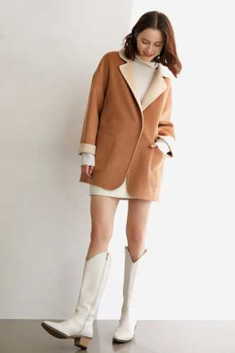 Verge Burly Wood Premium Wool Drop Shoulder Coat
