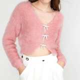 Sakura Pink Crop Cute Cardigan