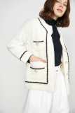 Yasmina White Drop Shoulder Chunky Knit Cardigan