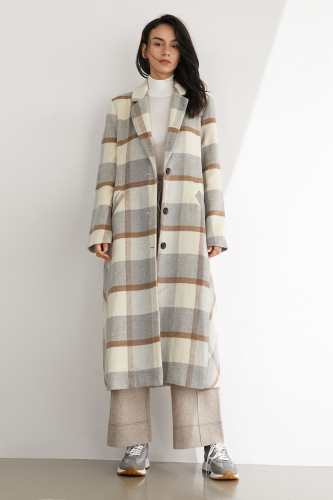 Alaine Plaid Oversized Trench Coat