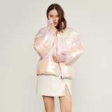 Iridescent Pink Puffer Jacket