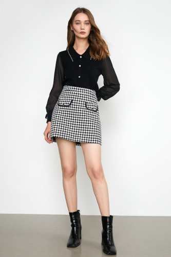 Malika Black Long Sleeve Blouse